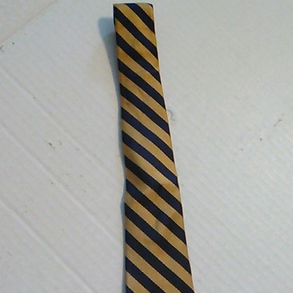 Men's Navy and Gold necktie - Picture 5 of 6